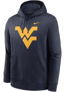 Nike West Virginia Mountaineers Mens Navy Blue Club Fleece Long Sleeve Hoodie