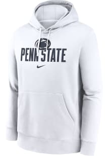 Mens Penn State Nittany Lions White Nike Club Fleece Hooded Sweatshirt