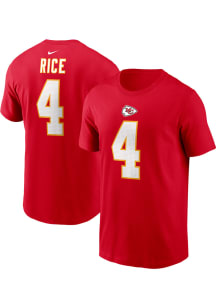 Rashee Rice Kansas City Chiefs Red Home Short Sleeve Player T Shirt