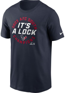 Nike Houston Texans Navy Blue 2023 Division Champions Short Sleeve T Shirt