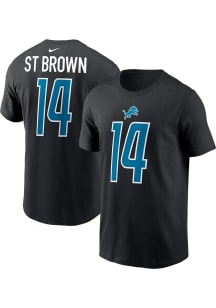 Amon-Ra St. Brown Detroit Lions Black Alt Short Sleeve Player T Shirt