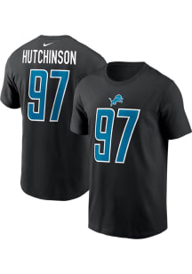 Aidan Hutchinson Detroit Lions Black Alt Short Sleeve Player T Shirt