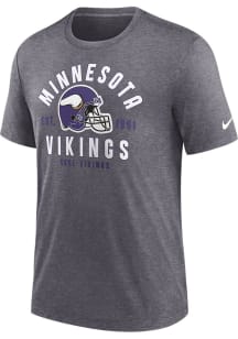 Nike Minnesota Vikings Grey Helmet Short Sleeve Fashion T Shirt