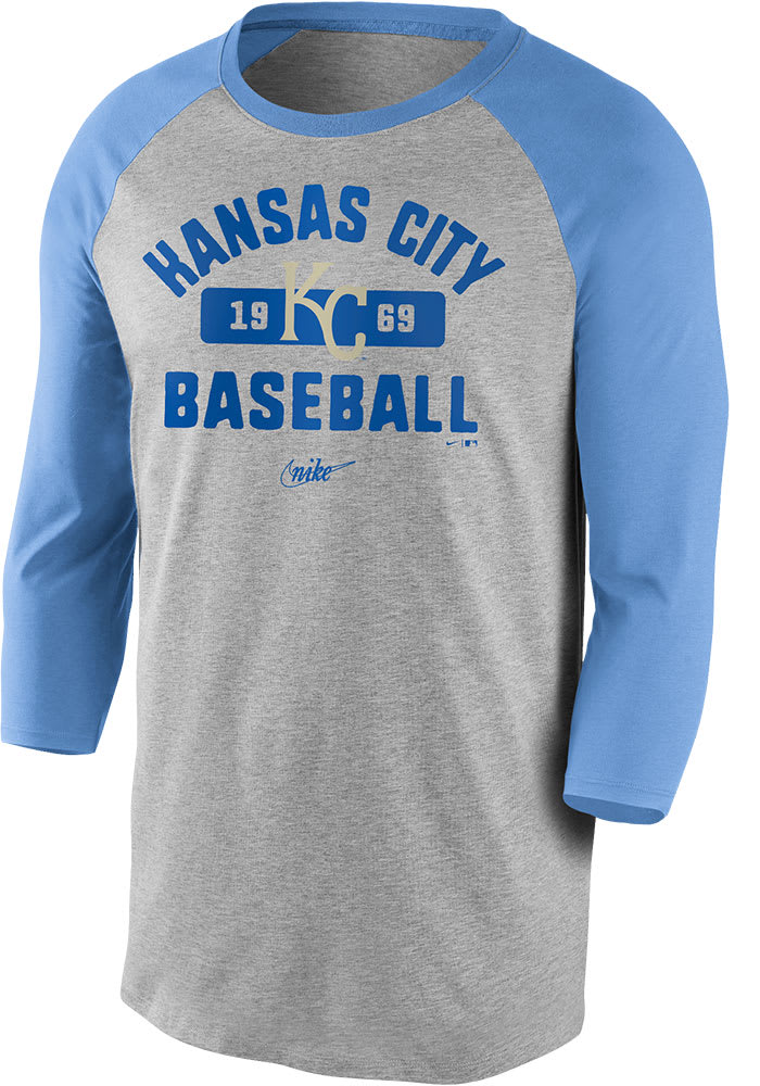 Nike Kansas City Royals Grey Coop Vintage Long Sleeve Fashion T Shirt