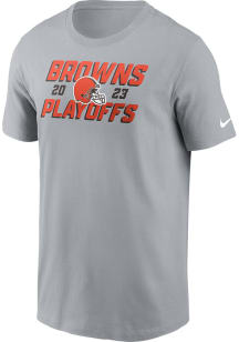 Nike Cleveland Browns Grey 2023 Playoff Participant Short Sleeve T Shirt