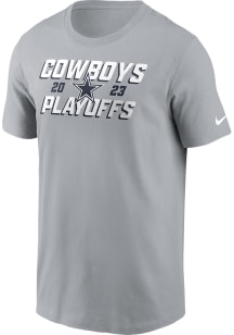 Nike Dallas Cowboys Grey 2023 Playoff Participant Short Sleeve T Shirt