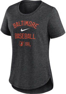 Nike Baltimore Orioles Womens Black Legacy Triblend Short Sleeve T-Shirt