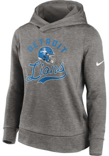 Nike Detroit Lions Womens Grey Stretch Run Hooded Sweatshirt