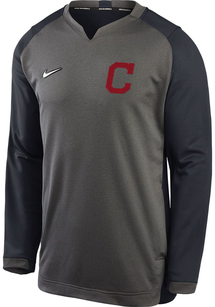 Nike Cleveland Indians Mens Grey Authentic Thermal Long Sleeve