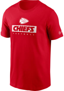 Nike Kansas City Chiefs Red Sideline Team Issue Short Sleeve T Shirt