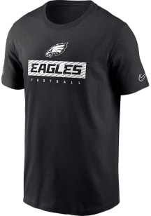 Nike Philadelphia Eagles Black Sideline Team Issue Short Sleeve T Shirt