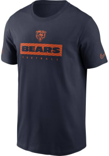 Nike Chicago Bears Navy Blue Sideline Team Issue Short Sleeve T Shirt