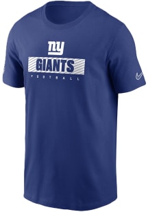 Nike New York Giants Blue Sideline Team Issue Short Sleeve T Shirt