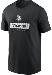 Nike Minnesota Vikings Black Sideline Team Issue Short Sleeve T Shirt