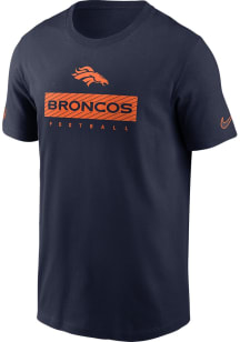 Nike Denver Broncos Navy Blue Sideline Team Issue Short Sleeve T Shirt