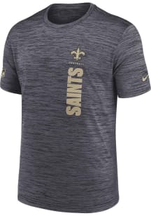 Nike New Orleans Saints Black Sideline Velocity Short Sleeve T Shirt