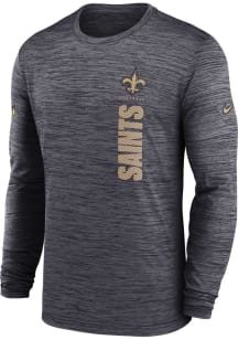 Nike New Orleans Saints Black Sideline Velocity Long Sleeve T-Shirt