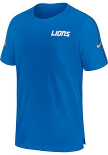 Nike Detroit Lions Blue Sideline Coach Short Sleeve T Shirt