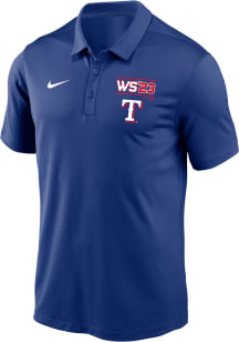 Nike Texas Rangers Mens Blue 2023 World Series Participants Short Sleeve Polo