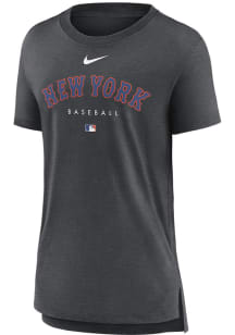 Nike New York Mets Womens Charcoal Triblend Short Sleeve T-Shirt