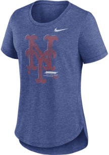 Nike New York Mets Womens Blue Legacy Triblend Short Sleeve T-Shirt
