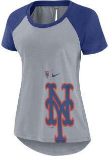 Nike New York Mets Womens Grey Breeze Short Sleeve T-Shirt