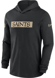 Nike New Orleans Saints Mens Black Sideline Dri Fit Hood