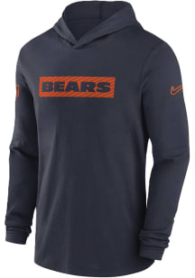 Nike Chicago Bears Mens Navy Blue Sideline Dri Fit Hood