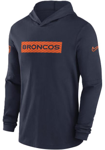 Nike Denver Broncos Mens Navy Blue Sideline Dri Fit Hood