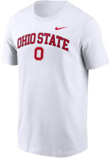 Ohio State Buckeyes White Nike Wordmark Graphic Short Sleeve T Shirt