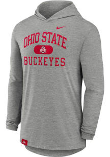 Mens Ohio State Buckeyes Grey Nike Number One Long Sleeve Hoodie