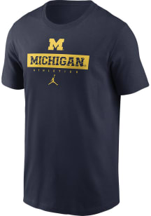Nike Michigan Wolverines Navy Blue Sideline Crew Short Sleeve T Shirt