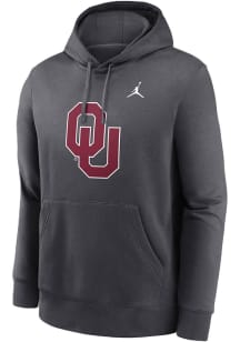 Nike Oklahoma Sooners Mens Grey Club Fleece Long Sleeve Hoodie