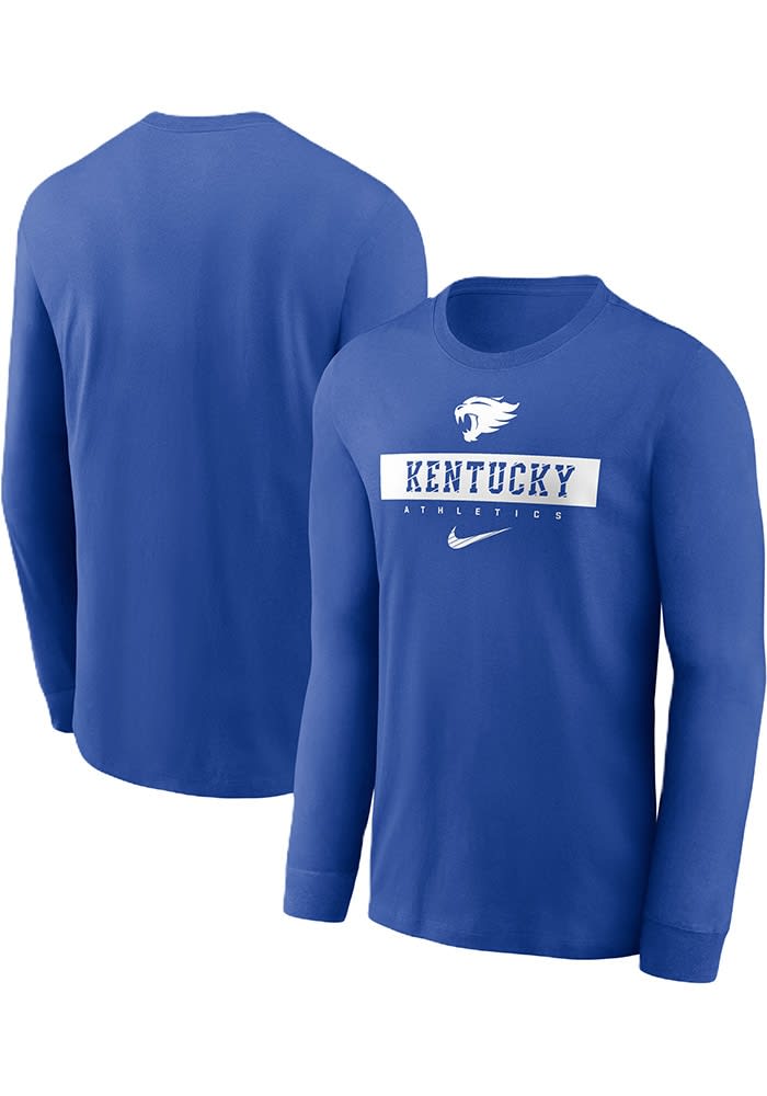 Nike Kentucky Wildcats Blue Sideline Crew Long Sleeve T Shirt