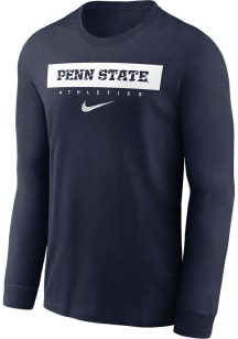 Nike Penn State Nittany Lions Navy Blue Sideline Crew Long Sleeve T Shirt