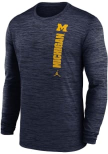 Nike Michigan Wolverines Navy Blue Sideline Velocity Long Sleeve T-Shirt