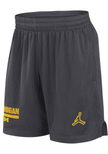 Mens Michigan Wolverines Grey Nike Sideline Shorts