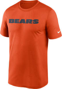 Nike Chicago Bears Orange Wordmark Legend Short Sleeve T Shirt