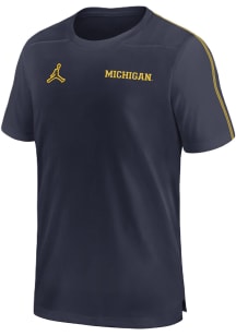 Nike Michigan Wolverines Navy Blue Sideline Coach Short Sleeve T Shirt