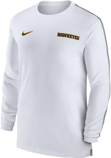 Nike Iowa Hawkeyes White Sideline Coach Long Sleeve T-Shirt