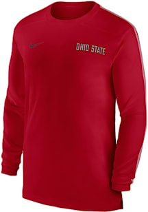 Nike Ohio State Buckeyes Red Sideline Coach Long Sleeve T-Shirt