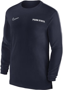 Mens Penn State Nittany Lions Navy Blue Nike Sideline Coach Long Sleeve T-Shirt