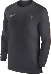 Nike Texas Longhorns Grey Sideline Coach Long Sleeve T-Shirt