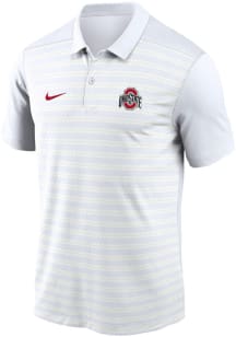 Mens Ohio State Buckeyes White Nike Sideline Victory Short Sleeve Polo Shirt