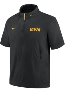 Mens Iowa Hawkeyes Black Nike Sideline Coach Short Sleeve Jacket