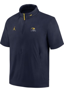 Mens Michigan Wolverines Navy Blue Nike Sideline Coach Style Short Sleeve Jacket