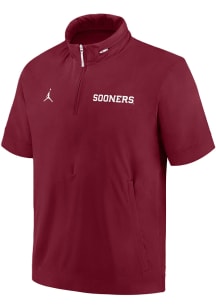 Nike Oklahoma Sooners Crimson Sideline Coach Short Sleeve Hoods