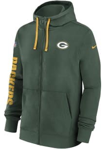 Nike Green Bay Packers Mens Black Sideline Club Long Sleeve Full Zip Jacket