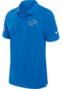 Nike Detroit Lions Mens Blue Sidline Dri Fit Short Sleeve Polo