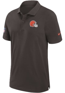 Nike Cleveland Browns Mens Brown Sidline Dri Fit Short Sleeve Polo